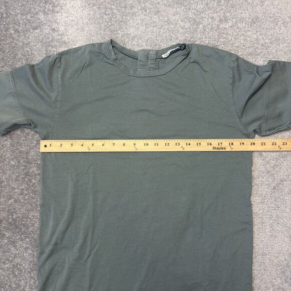 Zara Dress Womens Small Green Casual Loose Cotton T Shirt Military Army Buttons - Picture 6 of 10